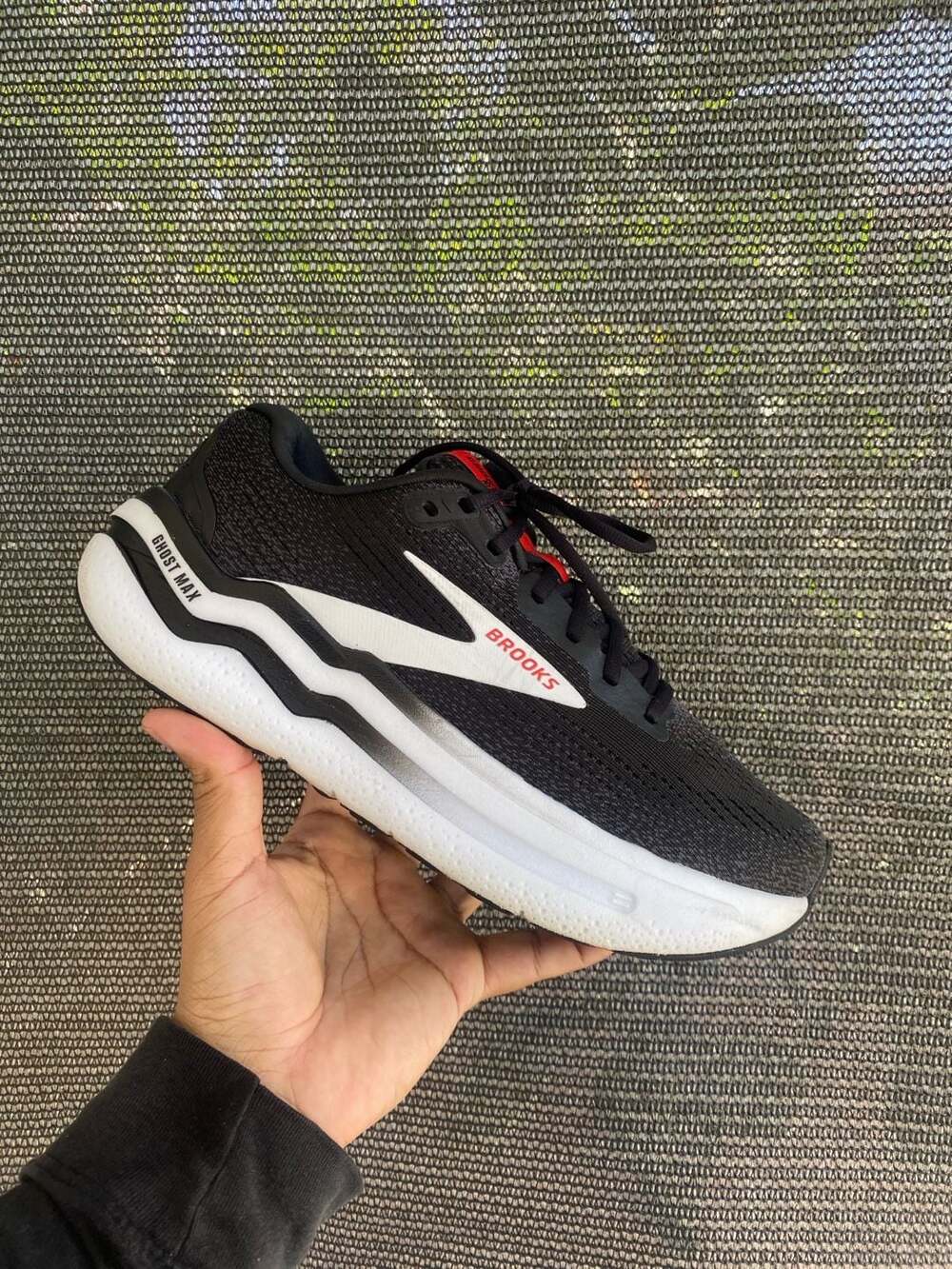 Brooks Ghost Max 2 Men's Running Shoes Black/White/Fiery Red
